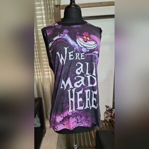 Disney Alice In Wonderland Black and Purple Graphic Tank Top